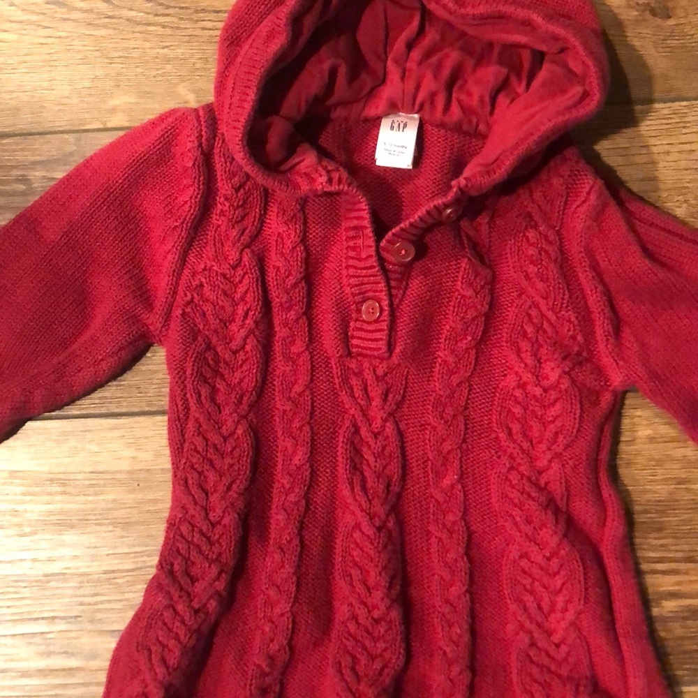 🎉Host Pick🎉 Cute Red Hooded Cable Sweater